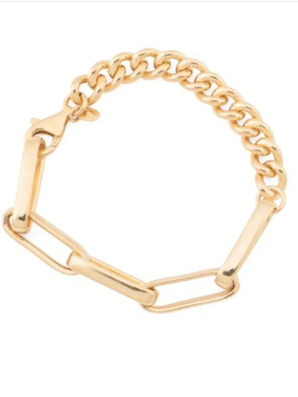 Milor Gold Plated 925 Sterling Silver Chain Link Bracelet Italy 7.5in long